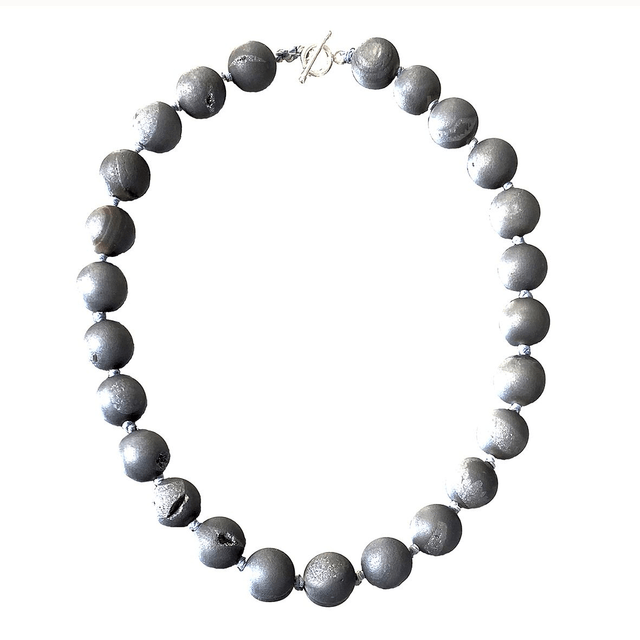 Collana con sfere in agata druzzi modello 0985