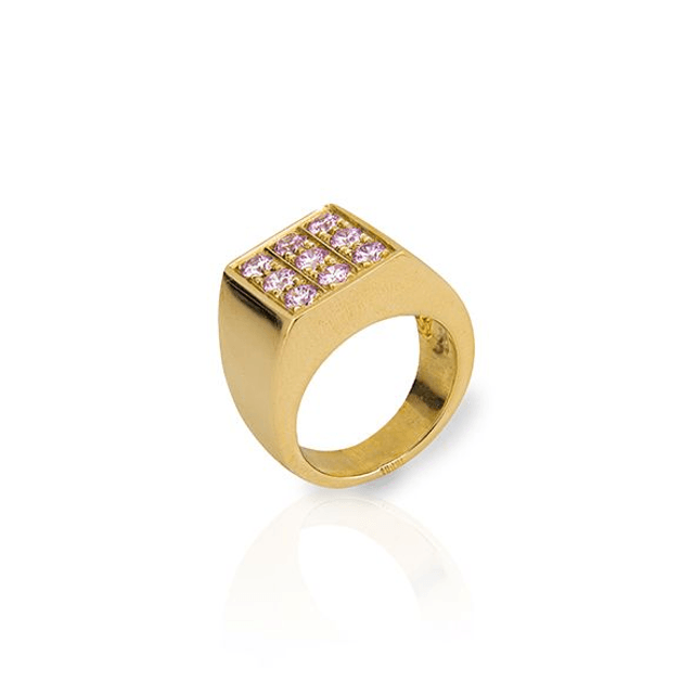 Anello quadrato con zirconi
