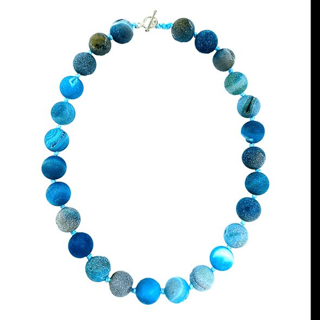 Collana con sfere in agata druzzi modello 0985