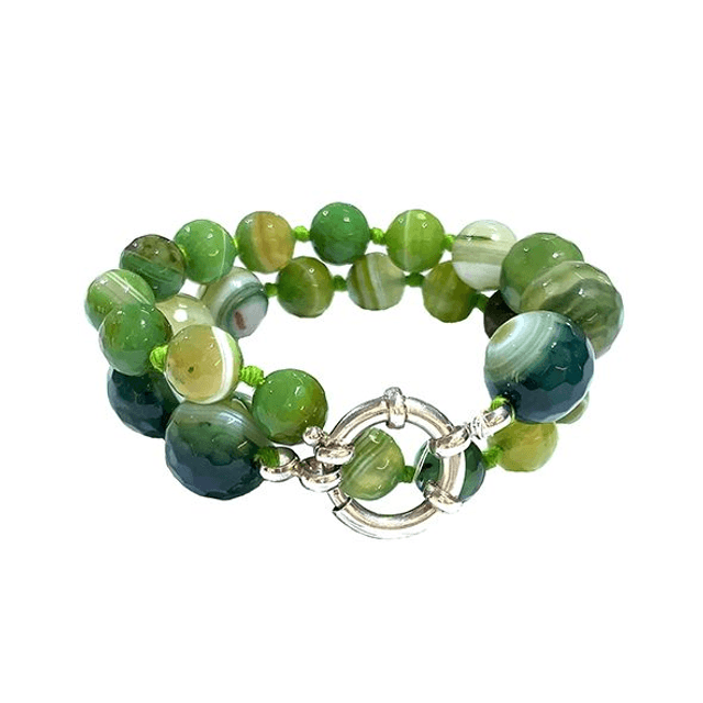 Bracciale a due giri con pietre dure