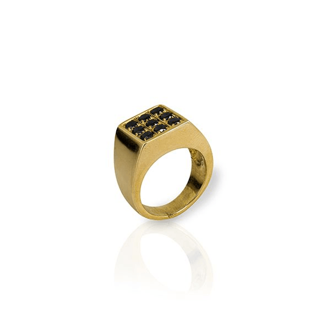 Anello quadrato con zirconi