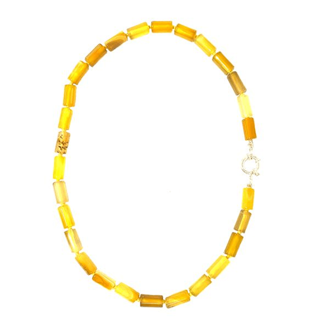 Collana con cilindri in agata e chiusura in argento modello 0707