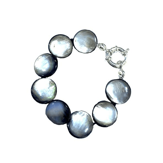 Bracciale in madreperla grigia 