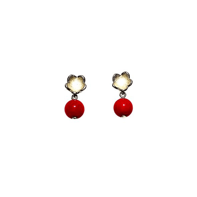 Orecchini collezione Salerno con corallo fossile