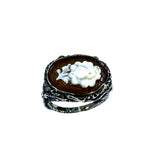 Shell cameo rings