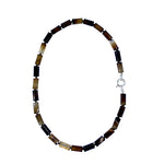 Necklace with agate cylinders and silver clasp model 0707