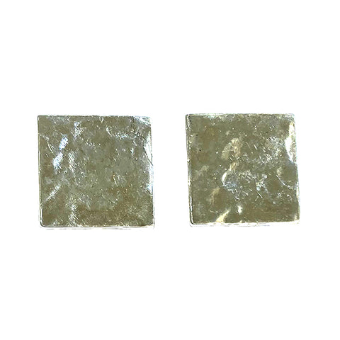 Square hammered earrings