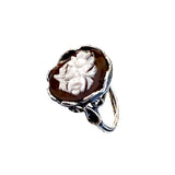 Shell cameo rings